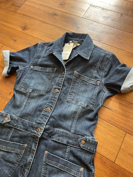 Duluth Trading Co Denim - Duluth Trading Double Flex Denim COOLMAX Coverall Women 6 Short Stretch Workwear